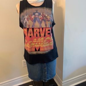 3 for $20 bundle Top Shop Marvel comics black sleeveless tshirt